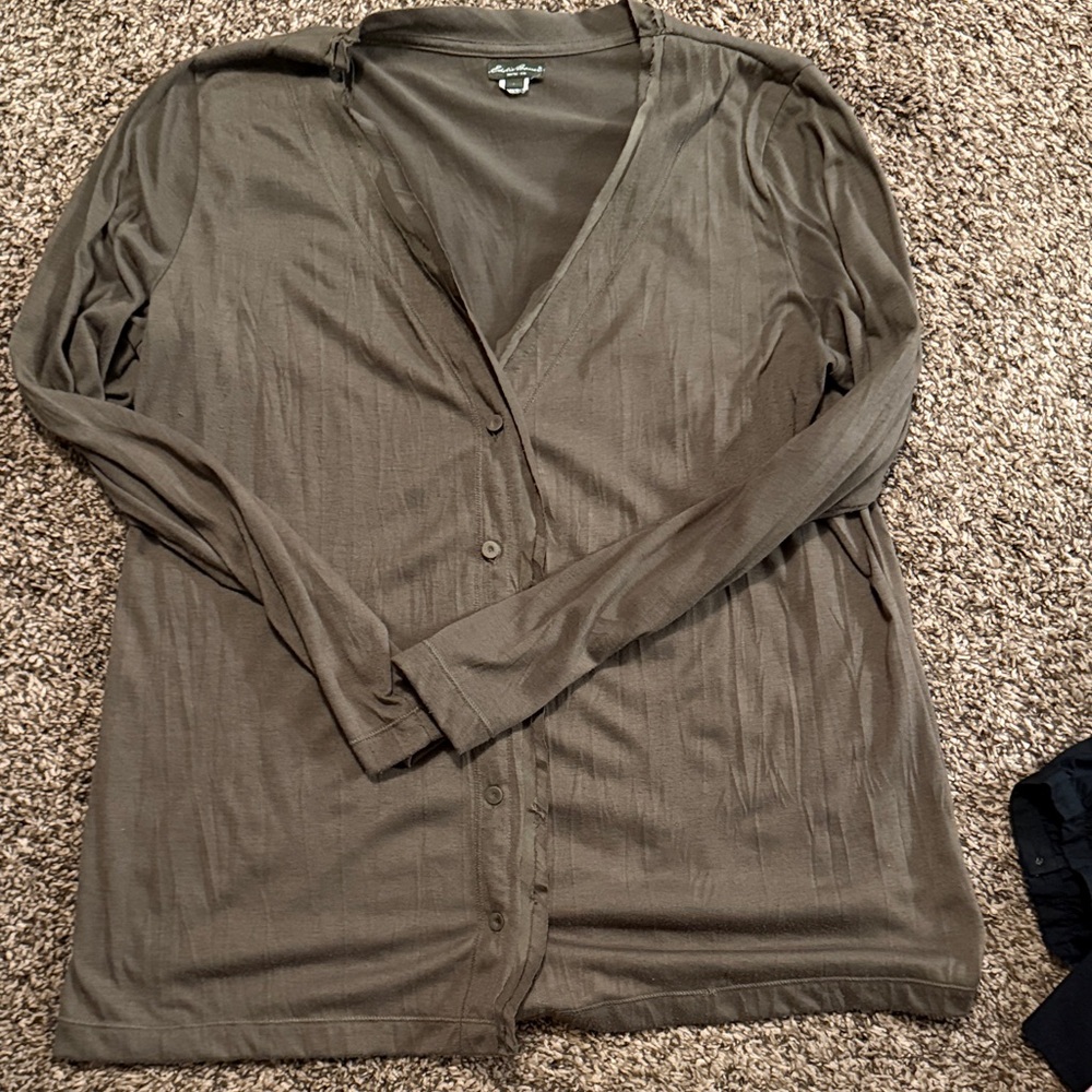Eddie Bauer Brown Cardigan Sweater